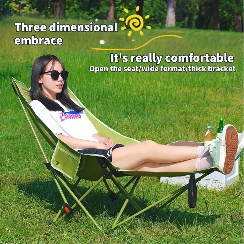 Outdoor Camping Loveseat - Portable Adjustable Folding Moon Chair for