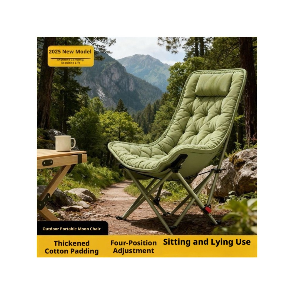 Outdoor Camping Loveseat - Thickened Cotton Outdoor Folding Comfortable Reclining
