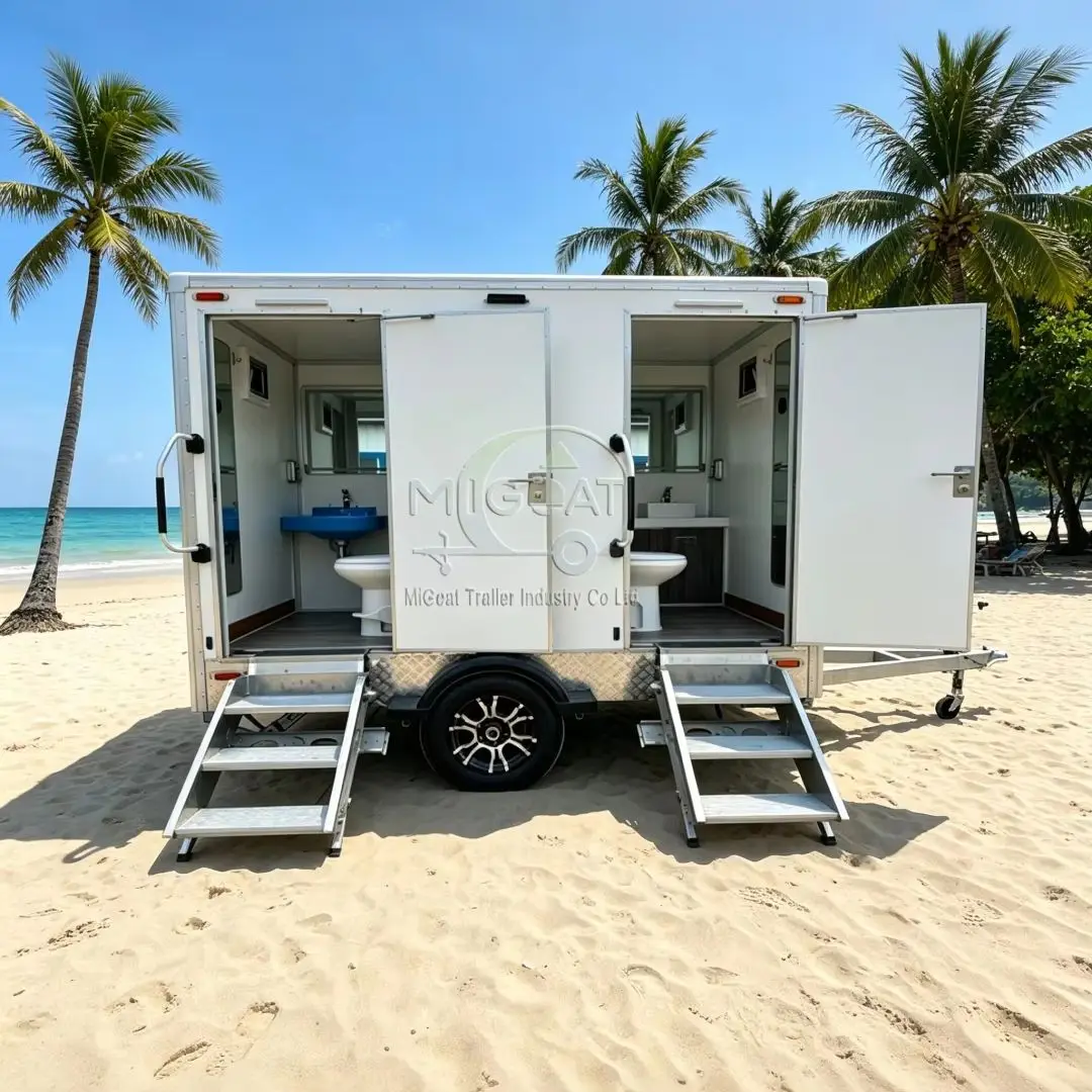 Outdoor Camping Rental - 2-Room Compact Portable Restroom Trailer Custom