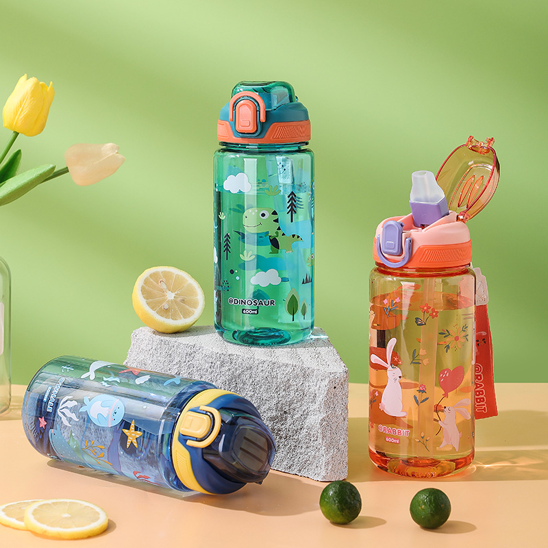 Outdoor Camping Water Jug - 600ml Cartoon Animal Water Bottle Portable
