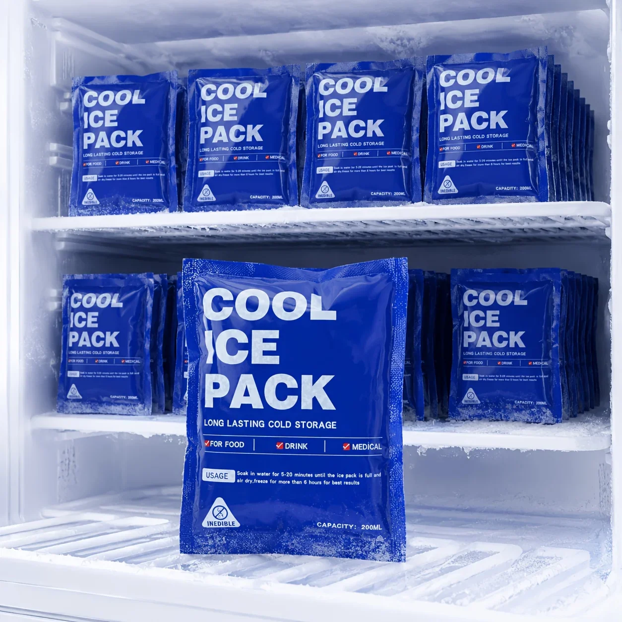 Outdoor Camping Fridge - 10/50Pcs Reusable Ice Packs for Lunch