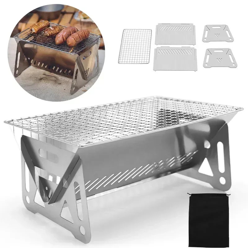 Outdoor Camping Oven - Portable Folding Barbecue Grill Heating Stoves