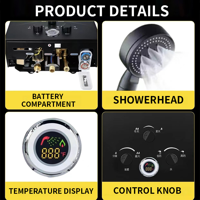 16L/18L/20L Instant-Heat Gas W - огляд і ціна Outdoor Camping Water Heater