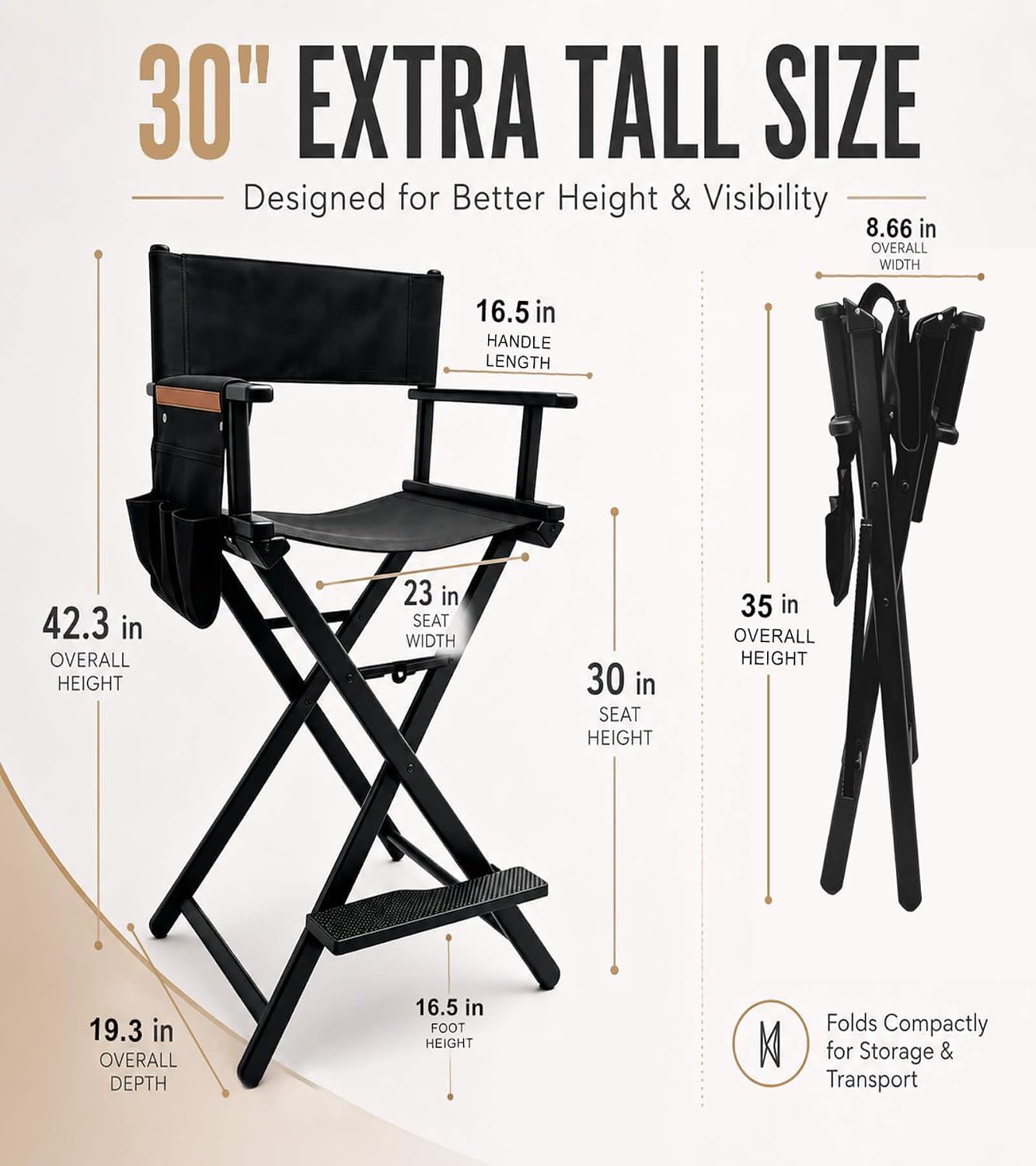 Tall Director Chair Portable A - огляд і ціна Outdoor Camping High Chair