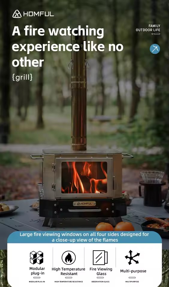 HOMFUL Portable Firewood Stove - огляд і ціна Outdoor Camping Oven
