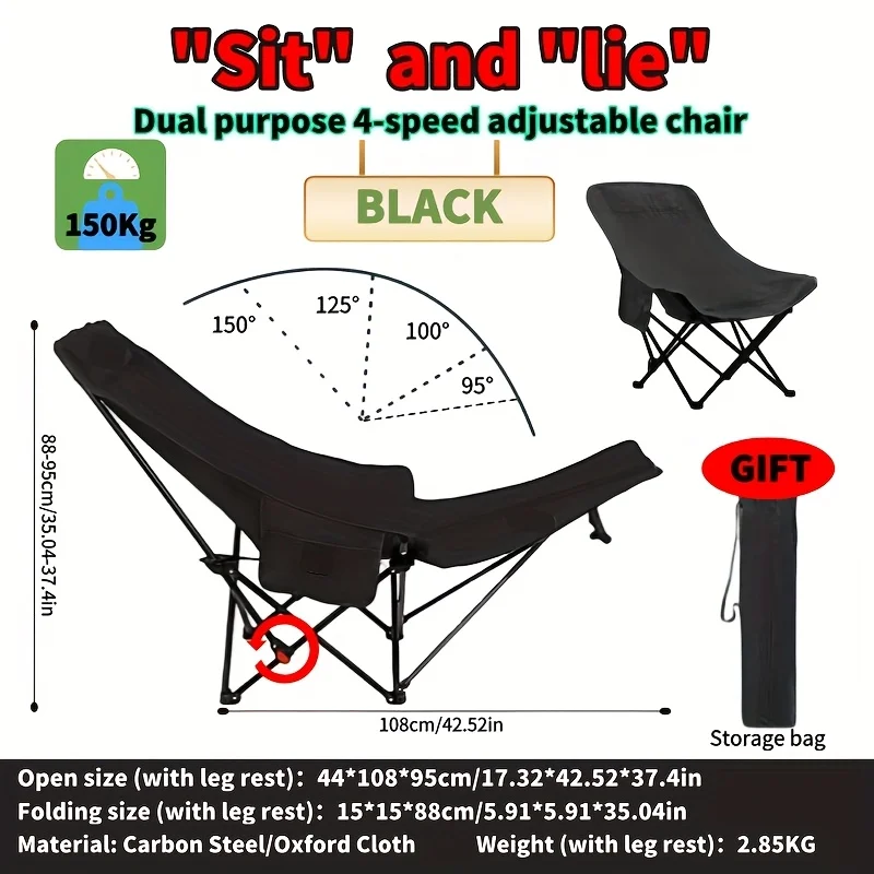 Portable Adjustable Folding Mo - огляд і ціна Outdoor Camping Loveseat