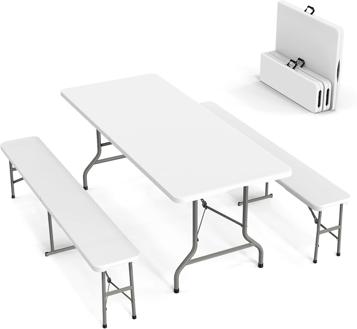 Picnic Table Set with 2 Benche - огляд і ціна Camping Outdoor Or Indoor
