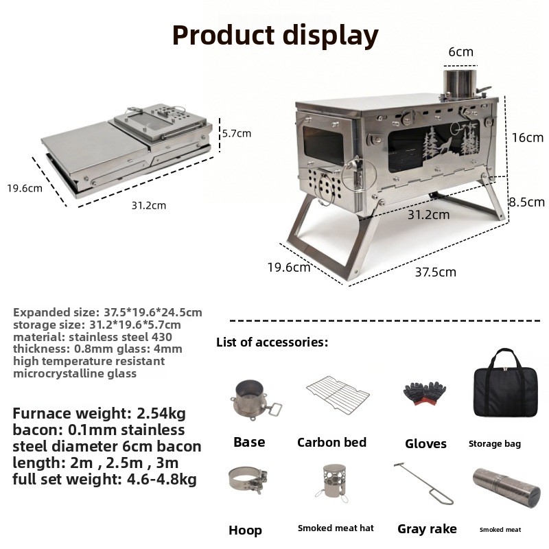 Stainless Steel Foldable Porta - огляд і ціна Outdoor Camping Oven