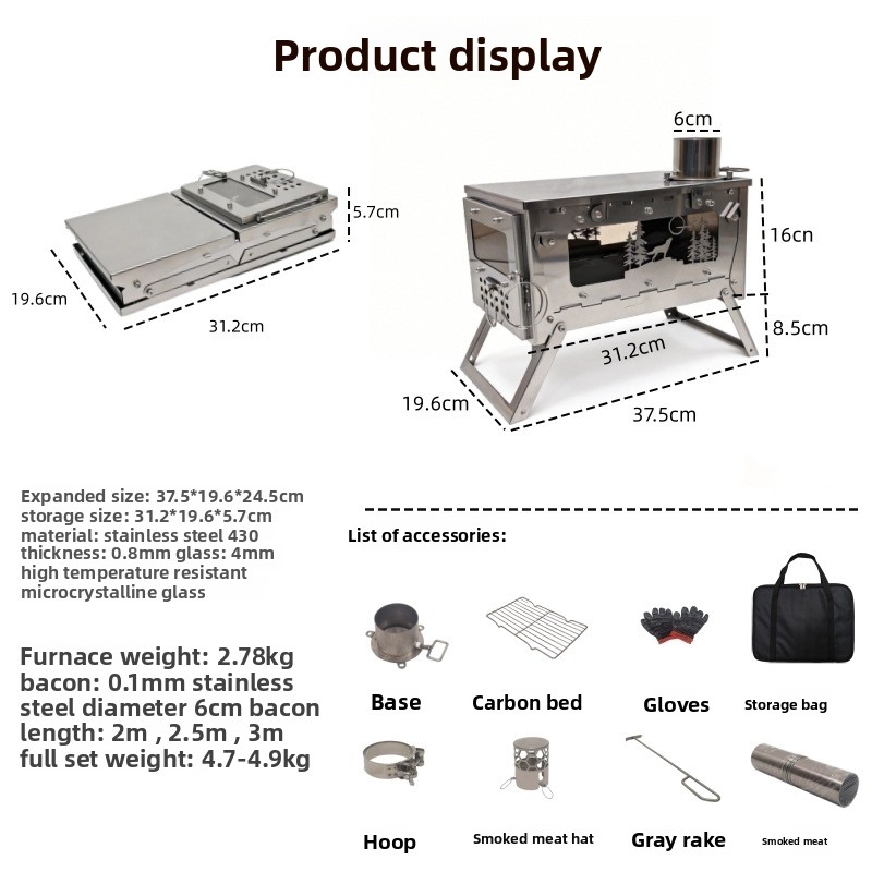 Stainless Steel Foldable Porta - огляд і ціна Outdoor Camping Oven