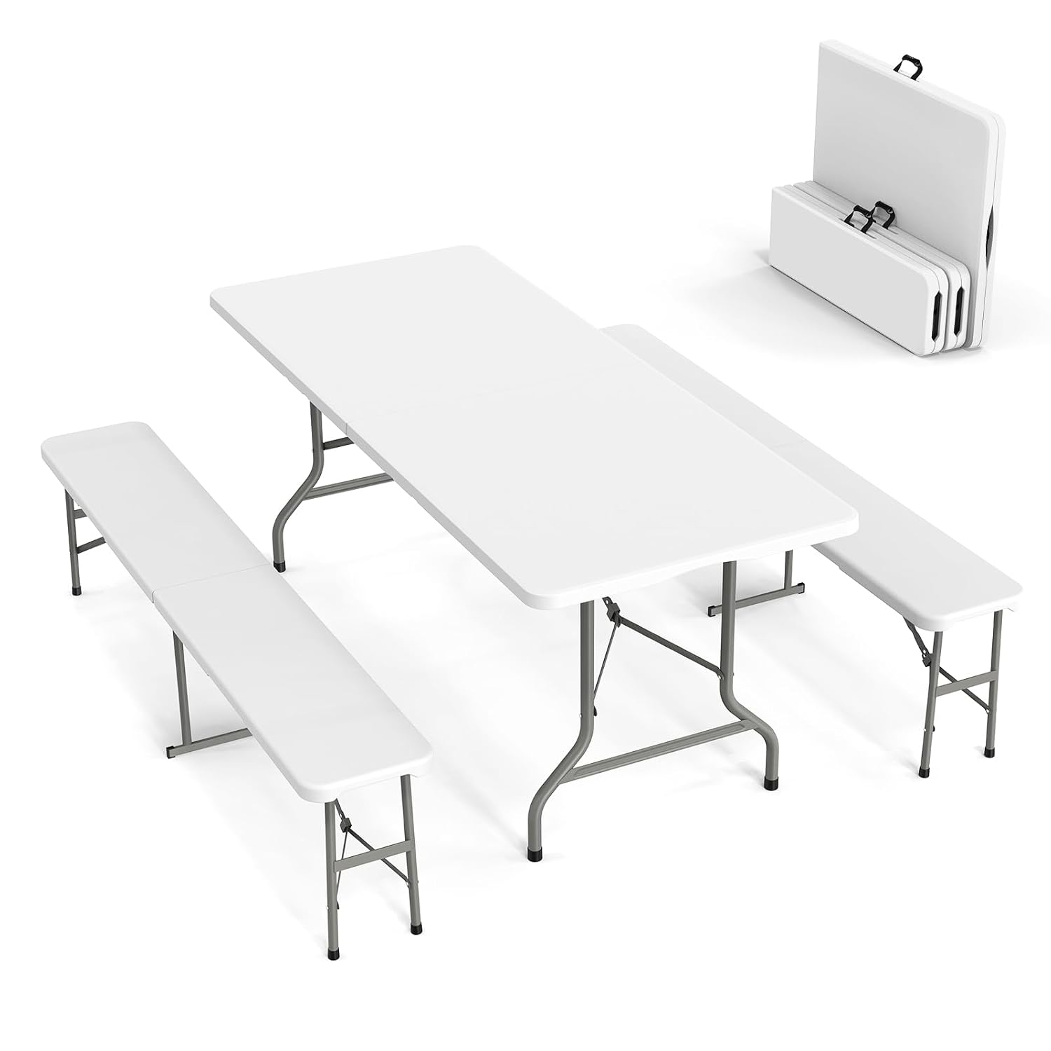 Picnic Table Set with 2 Benche - огляд і ціна Camping Outdoor Or Indoor