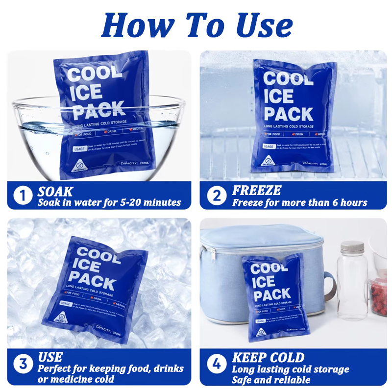 10Pcs Reusable Ice Packs for L - огляд і ціна Outdoor Camping Fridge