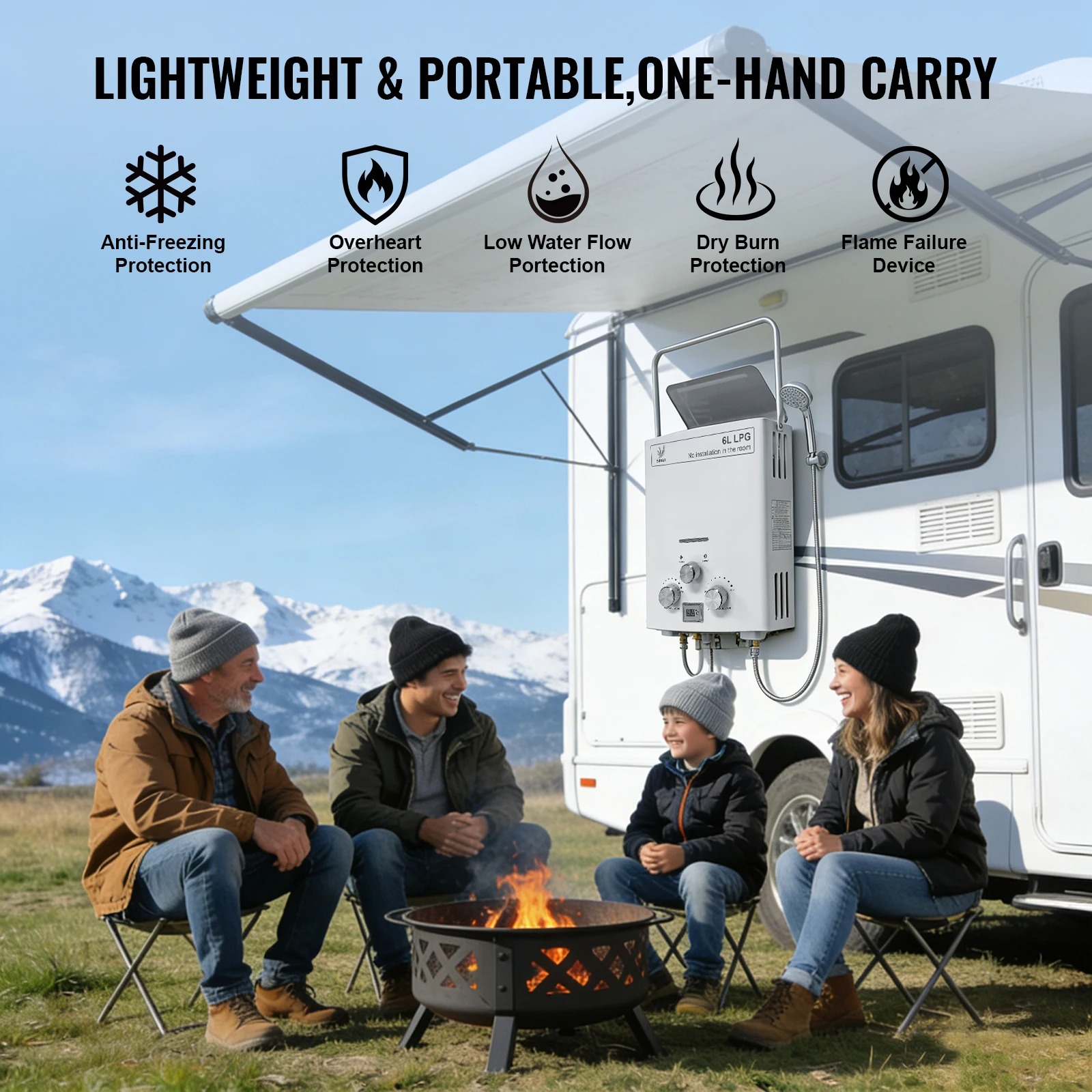 LPG Gas Water Heater|SIHAO 6L  - огляд і ціна Outdoor Camping Water Heater